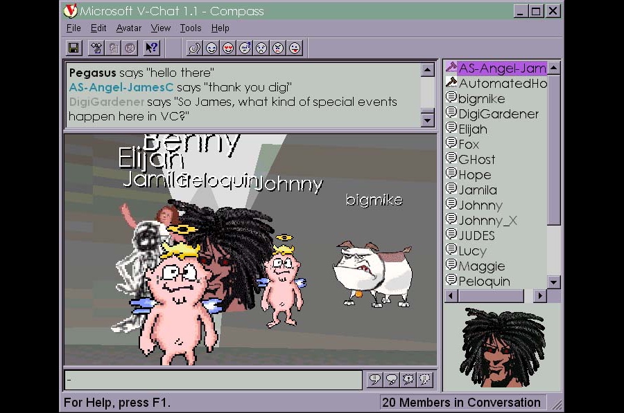 Microsoft V-Chat Interface (1995)